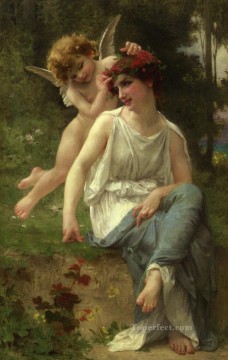Guillaume Seignac Painting - Cupid Adoring a Young Maiden Guillaume Seignac